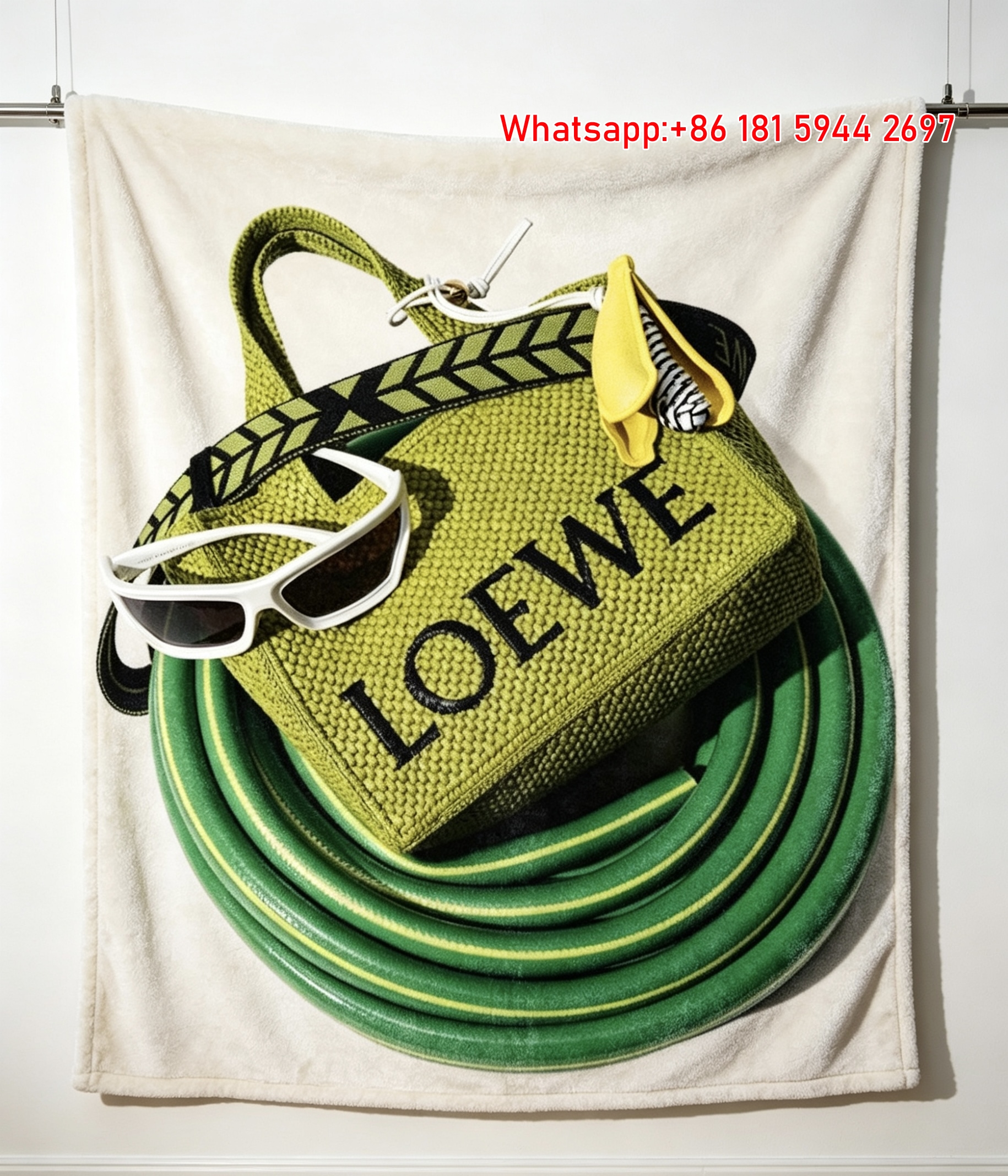 LOEWE Beach Tote Bag Print Flannel Fleece Throw Blanket L024